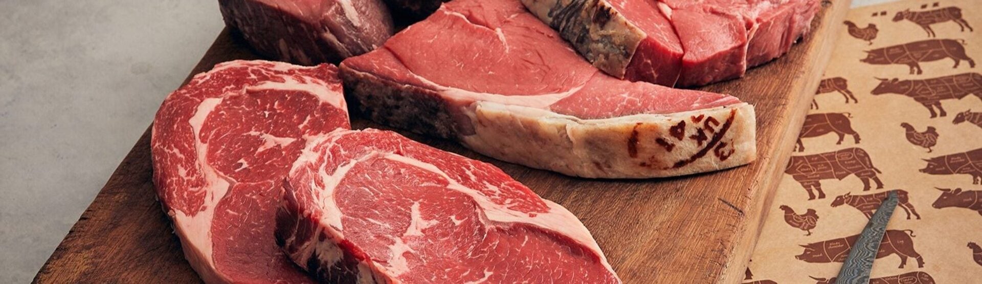 Grass fed Herefordshire beef steaks