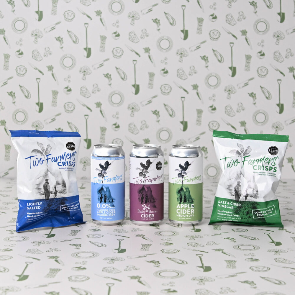 Two Farmers cider and crisps hamper