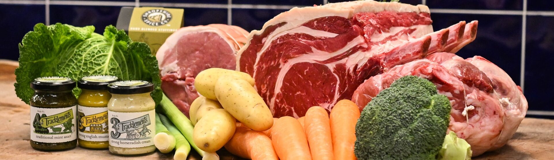 Spring meat and produce