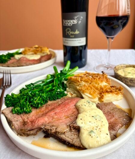 Mustard crusted beef topside with horseradish bearnaise and a celeriac dauphinoise