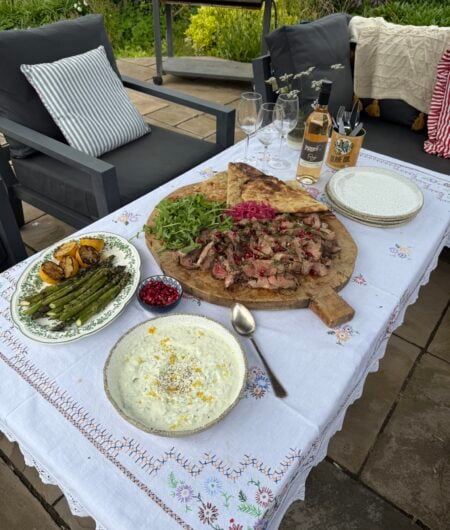 BBQ butterflied leg of lamb