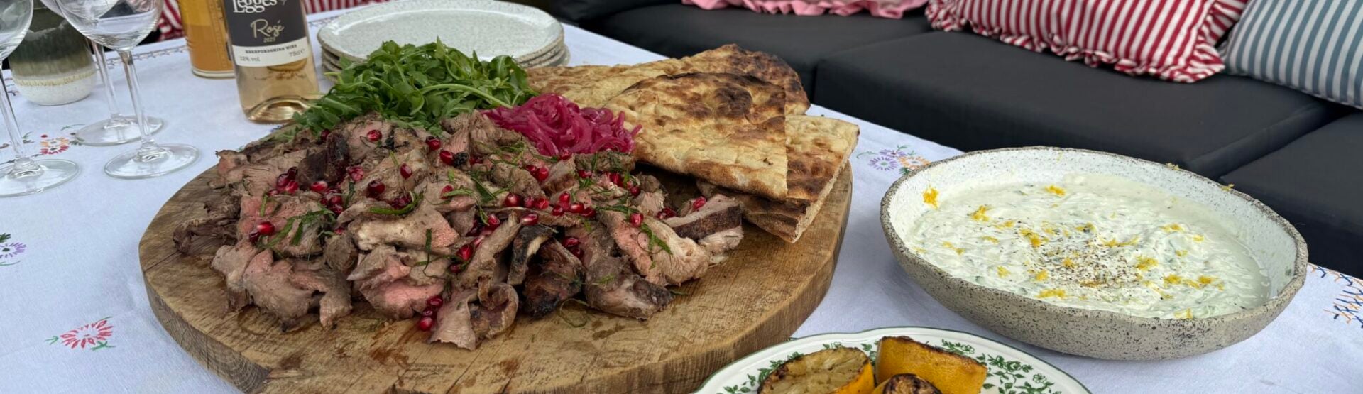 BBQ butterflied leg of lamb