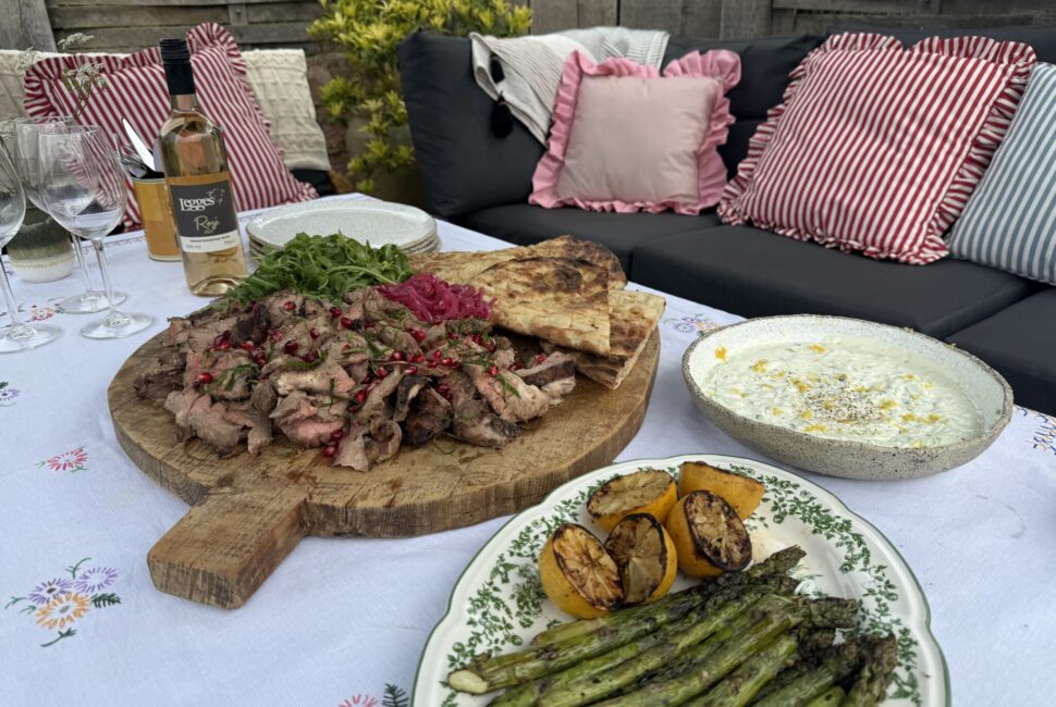 BBQ butterflied leg of lamb