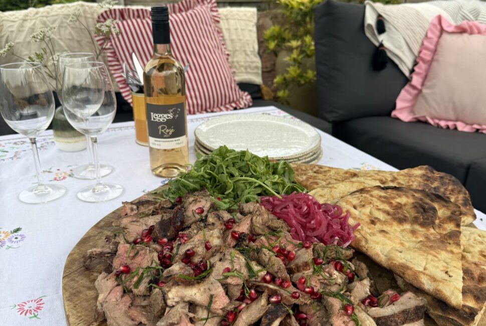 BBQ butterflied leg of lamb
