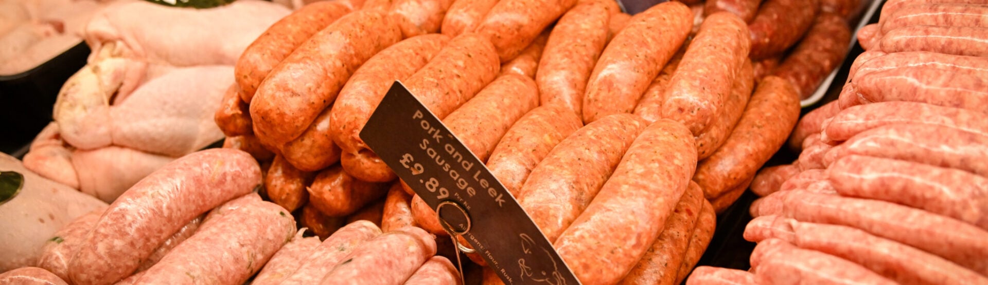 Farm shop handmade sausages