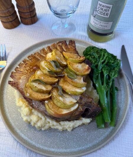 Autumnal apple and Herefordshire pork chop recipe.