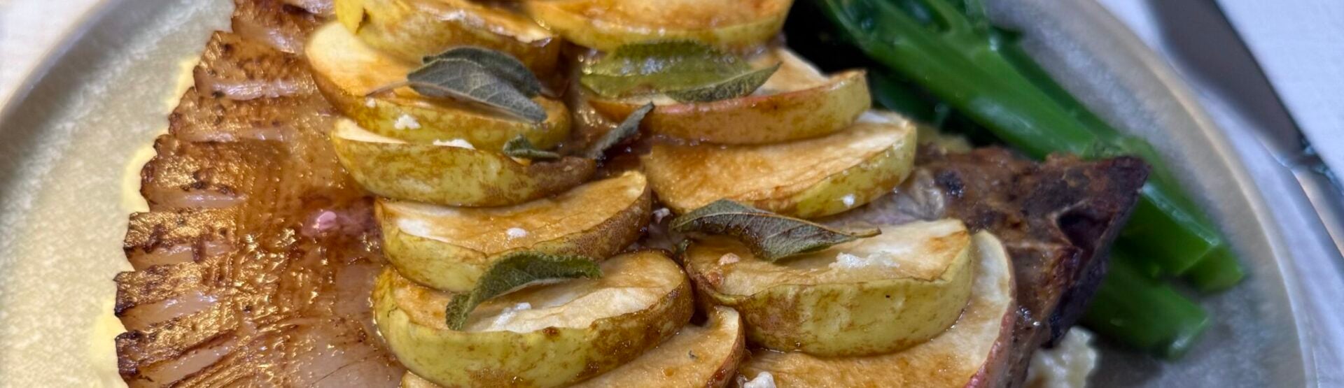 Herefordshire pork chops and a cider sauce
